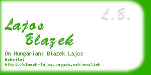 lajos blazek business card